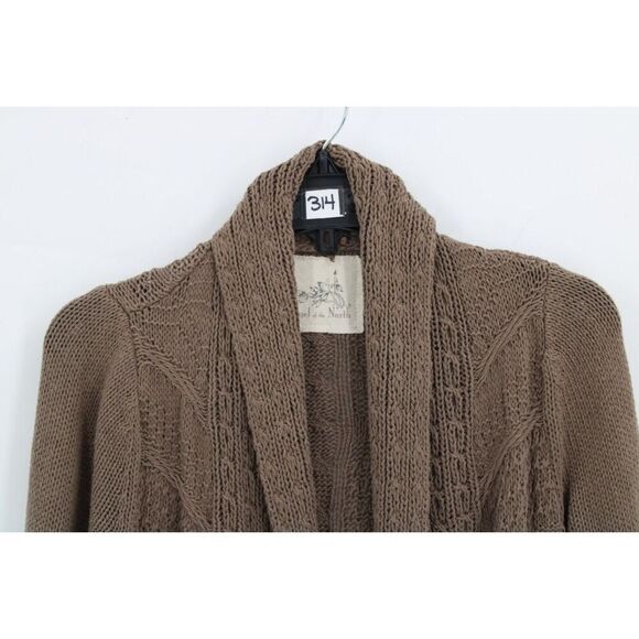 Anthropologie Angel of the North BROWN Knit Cardigan Sweater Open Front, S - Picture 2 of 10
